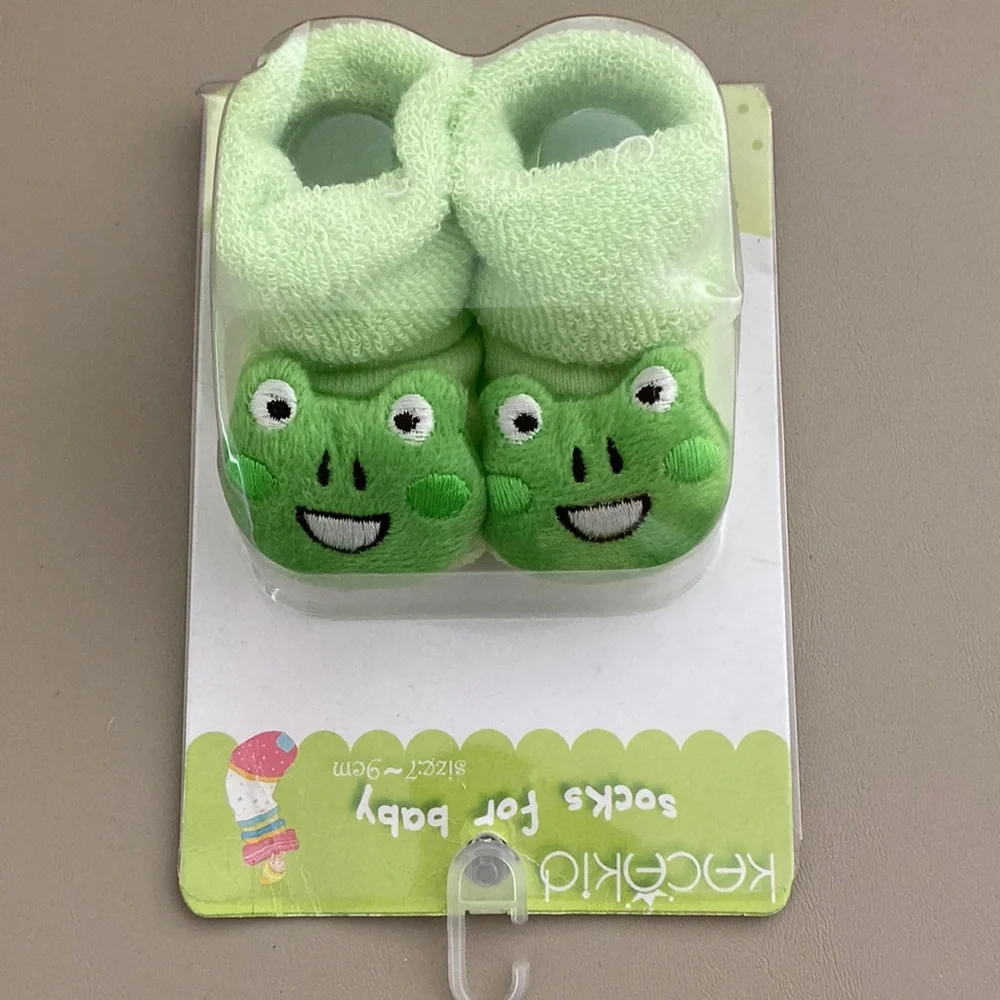 Kacakid Frog Socks for Baby Size 7-9cm Green